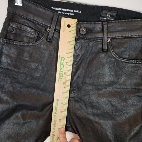 Adriano Goldschmied Farrah High Rise Skinny Ankle Coated Faux Leather Pants 27 - Picture 9 of 10